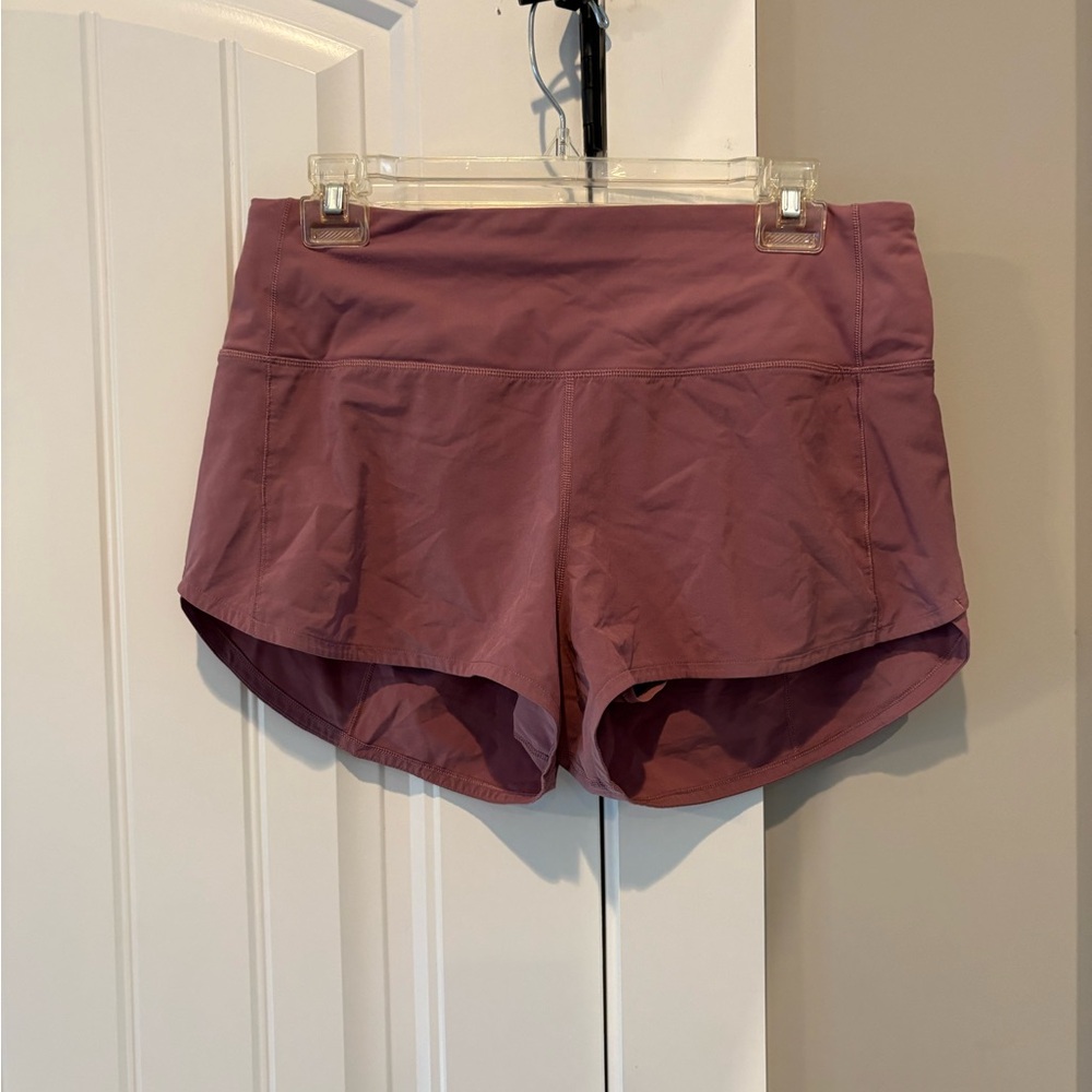 Women's Lululemon high rise speed up Mauve Shorts